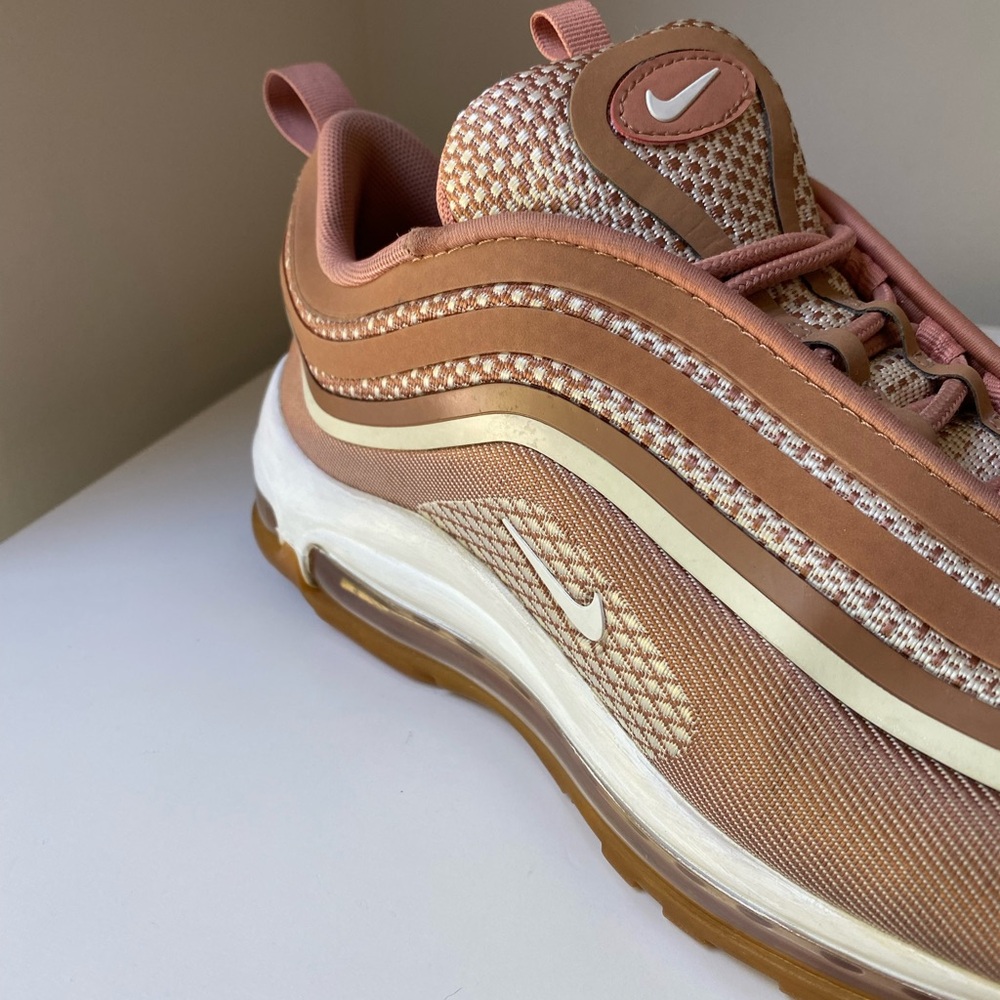 Nike Women's Air Max 97 Slip-On Sneakers Pink Tan White - Picture 5 of 14